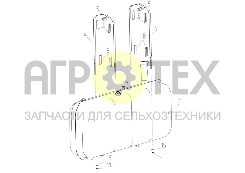 Чертеж Установка бака топливного (S300.84.00.000)